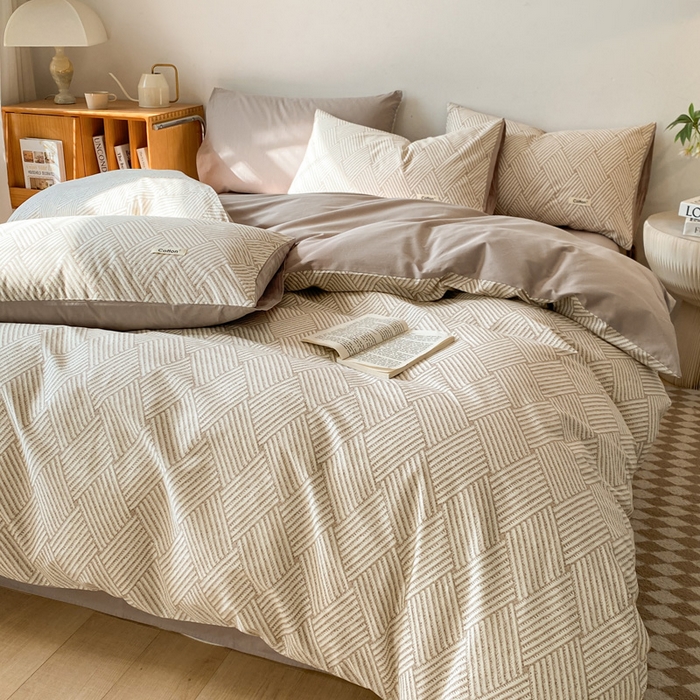 91家纺网 家纺一手货源 找家纺 涵宸家纺 2024新款40支全棉赛迪印花款四件套 亚瑟