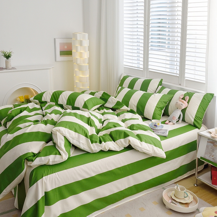 91家纺网 家纺一手货源 找家纺 启优家纺 2024新款全棉13070四件套 林西-绿