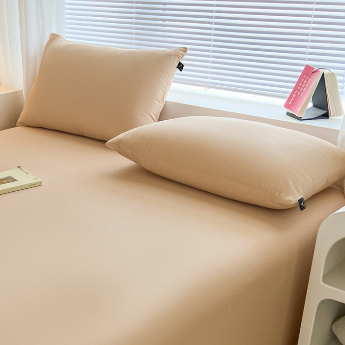 91家纺网 家纺一手货源 找家纺 涵宸家纺 2024新款40支全棉米兰系列-单枕套 枕套-杏色