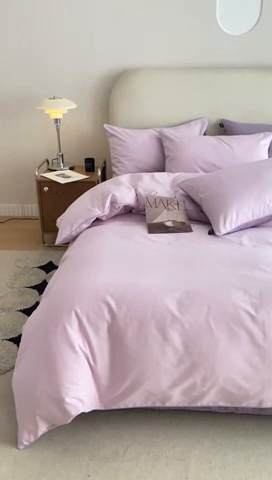 91家纺网 家纺一手货源 找家纺 涵宸家纺 2024新款40支全棉希腊麻绳款四件套 希腊（优雅紫+青紫）