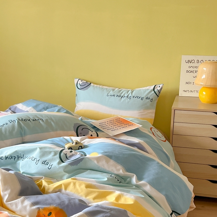 91家纺网 家纺一手货源 找家纺 时年家纺 2024新款 热爱生活·全棉系列第四期（充值会员优惠5元） 彩色笑脸