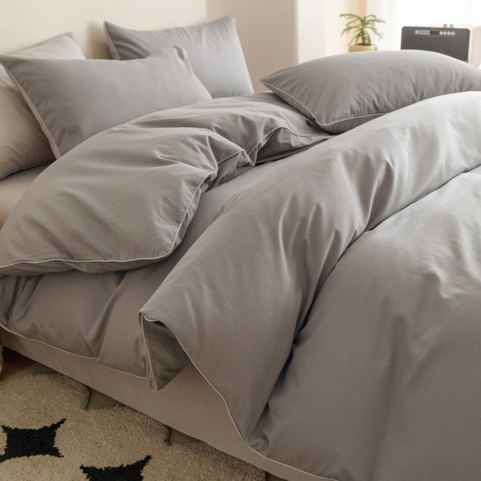 91家纺网 家纺一手货源 找家纺 涵宸家纺 2024新款40支全棉希腊麻绳款四件套 希腊（银灰+梧桐灰）