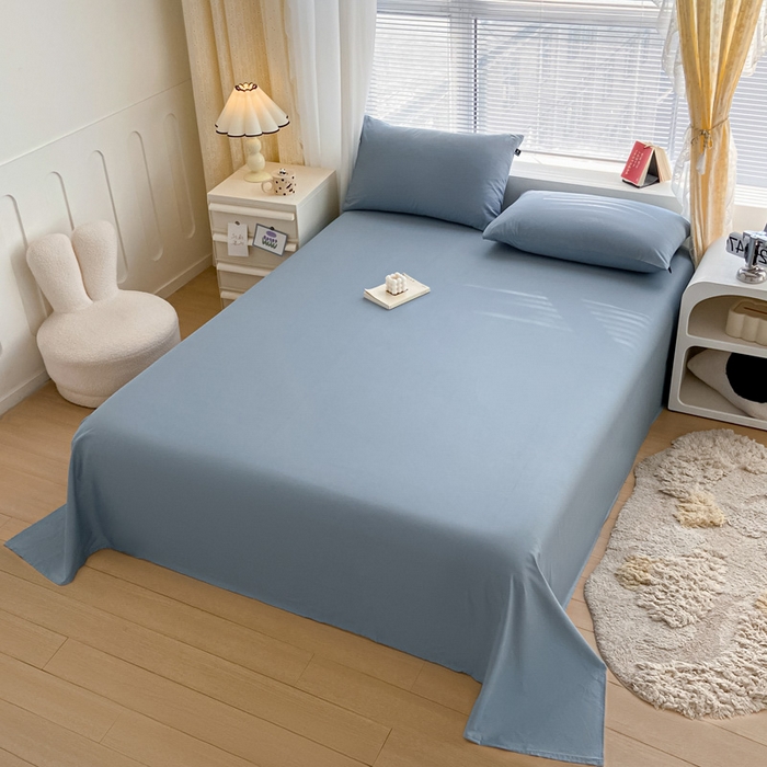 91家纺网 家纺一手货源 找家纺 涵宸家纺 2024新款40支全棉米兰系列-单床单 床单-湖兰