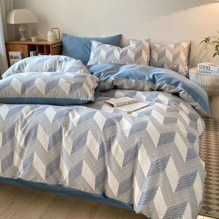 91家纺网 家纺一手货源 找家纺 涵宸家纺 2024新款40支全棉赛迪印花款四件套 兰登