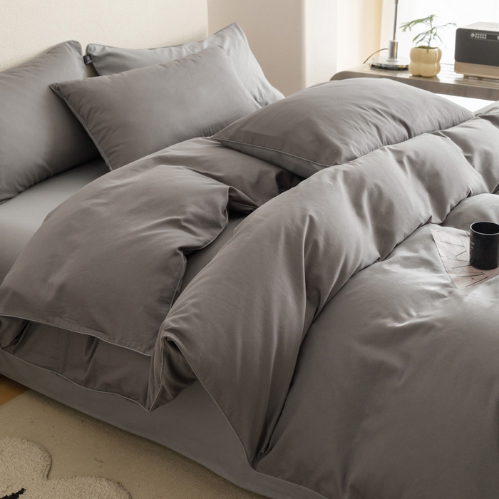 91家纺网 家纺一手货源 找家纺 涵宸家纺 2024新款40支全棉希腊麻绳款四件套 希腊（石灰+银灰）