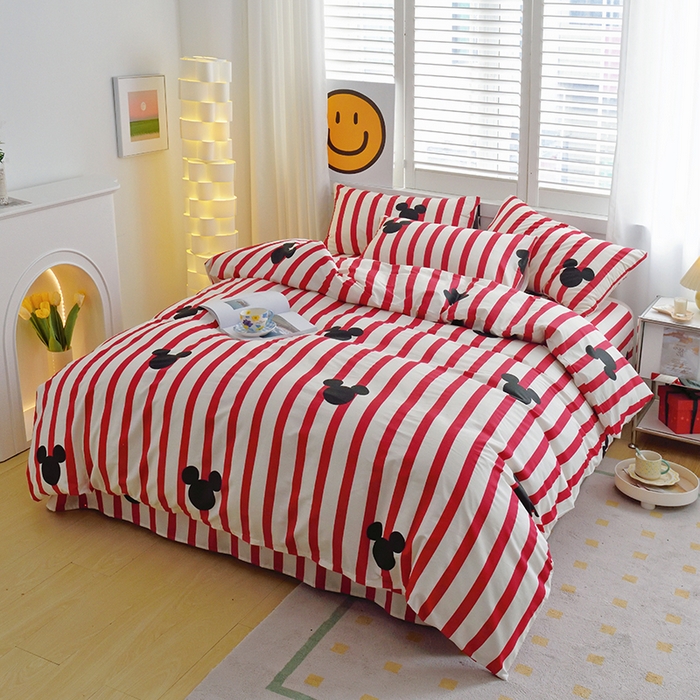 91家纺网 家纺一手货源 找家纺 （总）启优家纺全棉四件套简约款纯棉床笠四件套