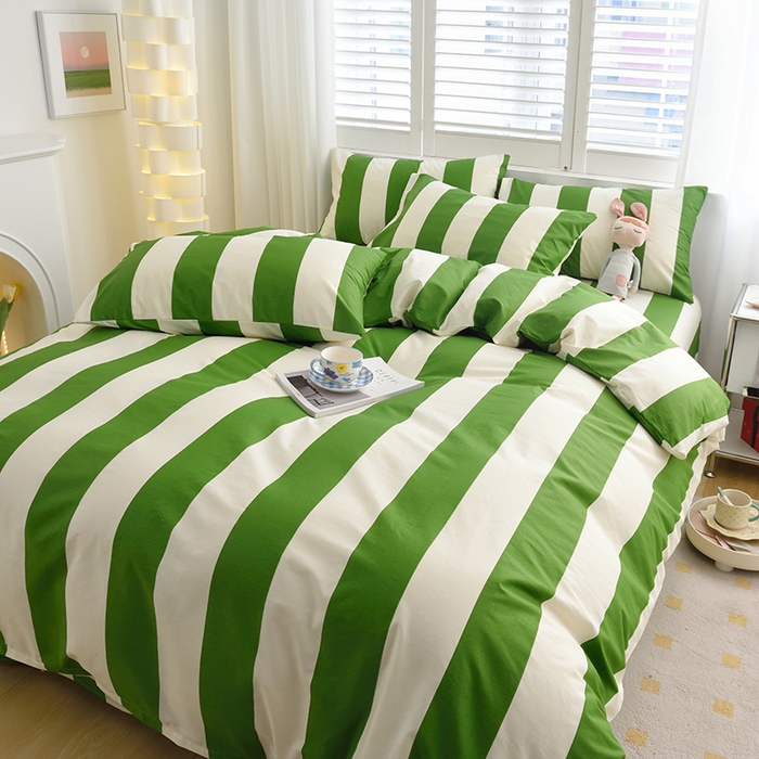 91家纺网 家纺一手货源 找家纺 启优家纺 2024新款全棉13070四件套 林西-绿