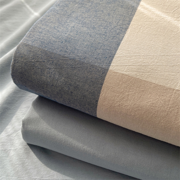 91家纺网 家纺一手货源 找家纺 雅居纺家纺 2024新款全棉色织水洗棉系列四件套-叠拍图 叠拍3