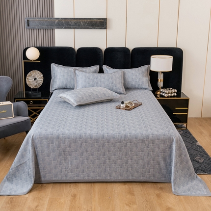 91家纺网 家纺一手货源 找家纺 恋尚羽家纺 2025新款竹纤维凉席三件套 灰色