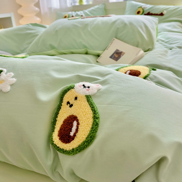 91家纺网 家纺一手货源 找家纺 锦觅 2024春夏新品韩式小清新全棉水洗棉毛巾绣40支重工刺绣纯棉四件套 富得流油