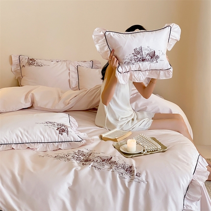 馨蕊家居 2024新款100支全棉四件套-南希 南希-初夏粉