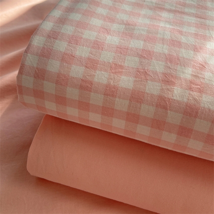 雅居纺家纺 2024新款全棉色织水洗棉系列四件套-叠拍图 叠拍12