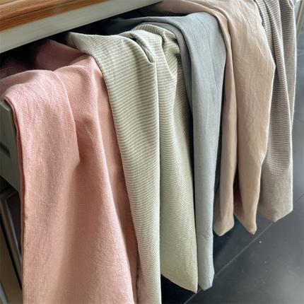 雅居纺家纺 2024新款全棉色织水洗棉系列四件套-叠拍图 叠拍10