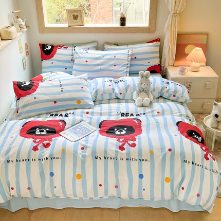 91家纺网 家纺一手货源 找家纺 （总）花伞 2023直播新款40支高密全棉纯棉小清新四件套