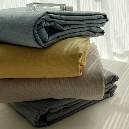 91家纺网 家纺一手货源 找家纺 （总）雅居纺家纺 2024新款全棉色织水洗棉系列四件套-叠拍图