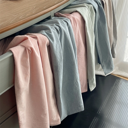 雅居纺家纺 2024新款全棉色织水洗棉系列四件套-叠拍图 叠拍26