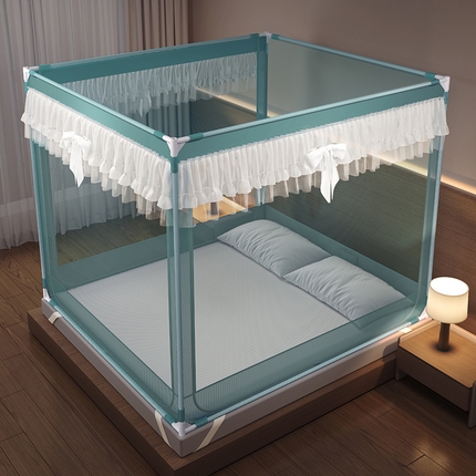 91家纺网 家纺一手货源 找家纺 雪姿家纺 2024新款防蚊防尘全底拉链坐床蚊帐-初夏 风格二 初夏C02  海洋兰