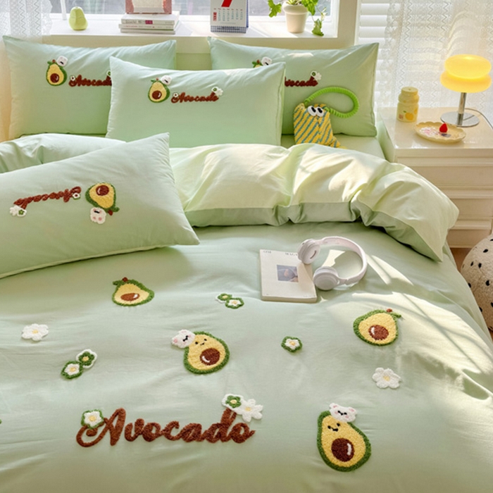 91家纺网 家纺一手货源 找家纺 锦觅 2024春夏新品韩式小清新全棉水洗棉毛巾绣40支重工刺绣纯棉四件套 富得流油