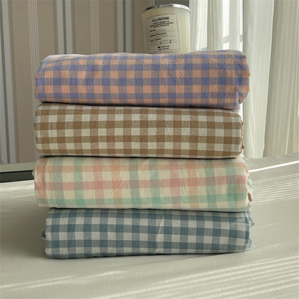 91家纺网 家纺一手货源 找家纺 （总）雅居纺家纺 2024新款全棉色织水洗棉系列四件套-叠拍图