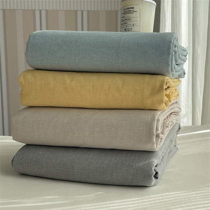 雅居纺家纺 2024新款全棉色织水洗棉系列四件套-叠拍图 叠拍23