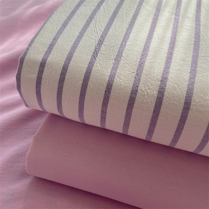 雅居纺家纺 2024新款全棉色织水洗棉系列四件套-叠拍图 叠拍14