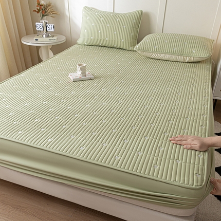 91家纺网 家纺一手货源 找家纺 （总）摩妮卡 2025新款大豆棉夹棉床笠-比熊