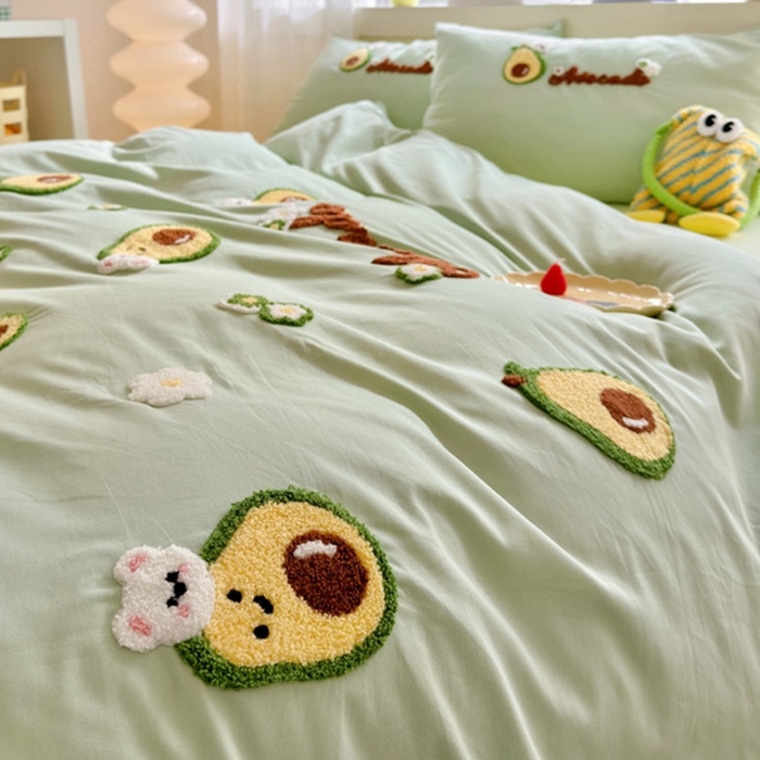 91家纺网 家纺一手货源 找家纺 锦觅 2024春夏新品韩式小清新全棉水洗棉毛巾绣40支重工刺绣纯棉四件套 富得流油