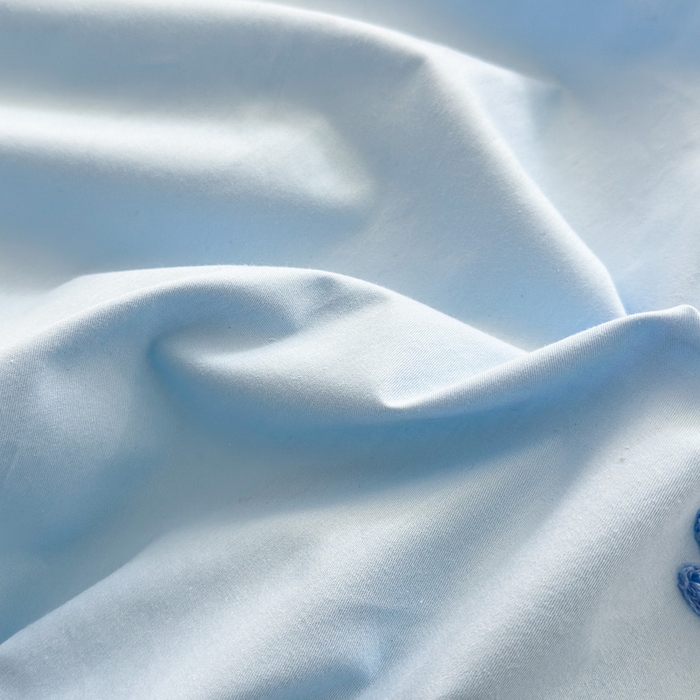 91家纺网 家纺一手货源 找家纺 锦觅 2024春夏新品韩式小清新全棉水洗棉毛巾绣40支重工刺绣纯棉四件套 猫咪（天蓝）