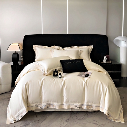 91家纺网 家纺一手货源 找家纺 （总）馨蕊家居 2024新款100支进口长绒棉全棉四件套-欧若拉