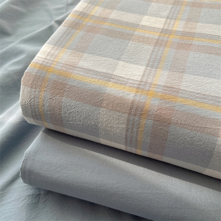 91家纺网 家纺一手货源 找家纺 （总）雅居纺家纺 2024新款全棉色织水洗棉系列四件套-叠拍图