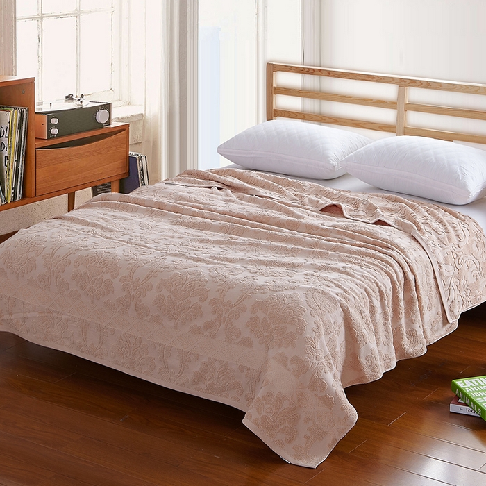 91家纺网 家纺一手货源 找家纺 雯雨家纺 2024老式怀旧A类纯棉毛巾被 欧典风尚-驼色