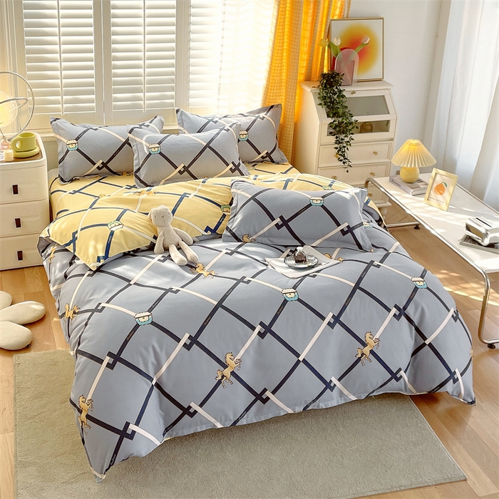 91家纺网 家纺一手货源 找家纺 2024新款直播爆款植物羊绒四件套 AB爱马仕