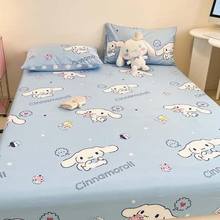 91家纺网 家纺一手货源 找家纺 （总）暮思家居 2024新款全棉三丽鸥系列纯棉斜纹13372单品床笠三件套