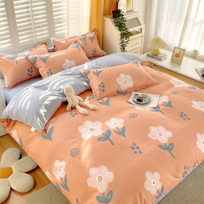 91家纺网 家纺一手货源 找家纺 2024新款直播爆款植物羊绒四件套 AB嫣然