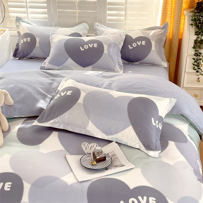 91家纺网 家纺一手货源 找家纺 2024新款直播爆款植物羊绒四件套 AB心晴