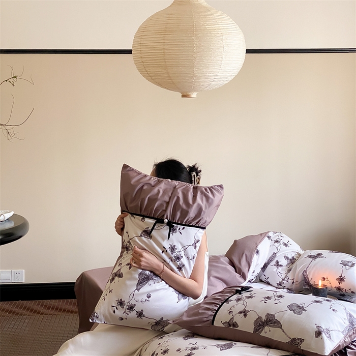 91家纺网 家纺一手货源 找家纺 优然居 2024新款XH法式复古蝴蝶结四件套 忆蝶