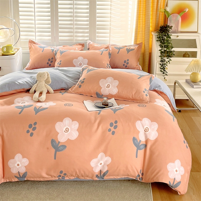 91家纺网 家纺一手货源 找家纺 2024新款直播爆款植物羊绒四件套 AB嫣然