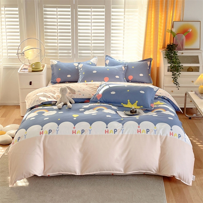 91家纺网 家纺一手货源 找家纺 2024新款直播爆款植物羊绒四件套 AB微梦时光