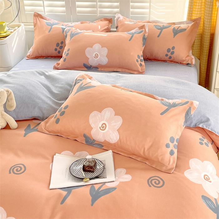 91家纺网 家纺一手货源 找家纺 2024新款直播爆款植物羊绒四件套 AB嫣然