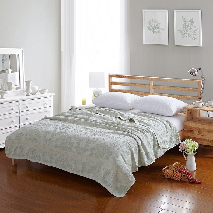 91家纺网 家纺一手货源 找家纺 雯雨家纺 2024老式怀旧A类纯棉毛巾被 欧典风尚-墨绿