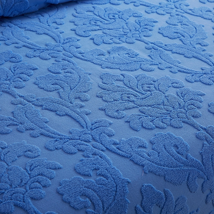 91家纺网 家纺一手货源 找家纺 雯雨家纺 2024老式怀旧A类纯棉毛巾被 欧典风尚-深蓝