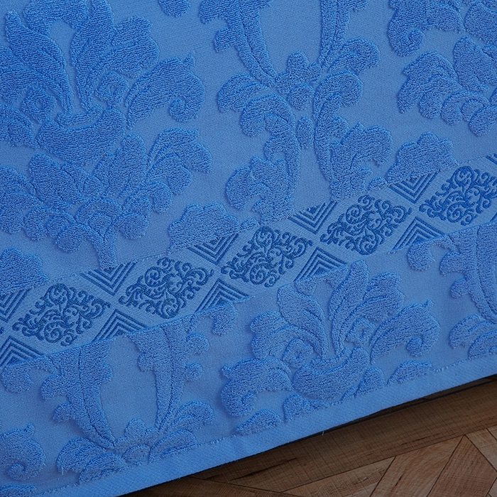 91家纺网 家纺一手货源 找家纺 雯雨家纺 2024老式怀旧A类纯棉毛巾被 欧典风尚-深蓝