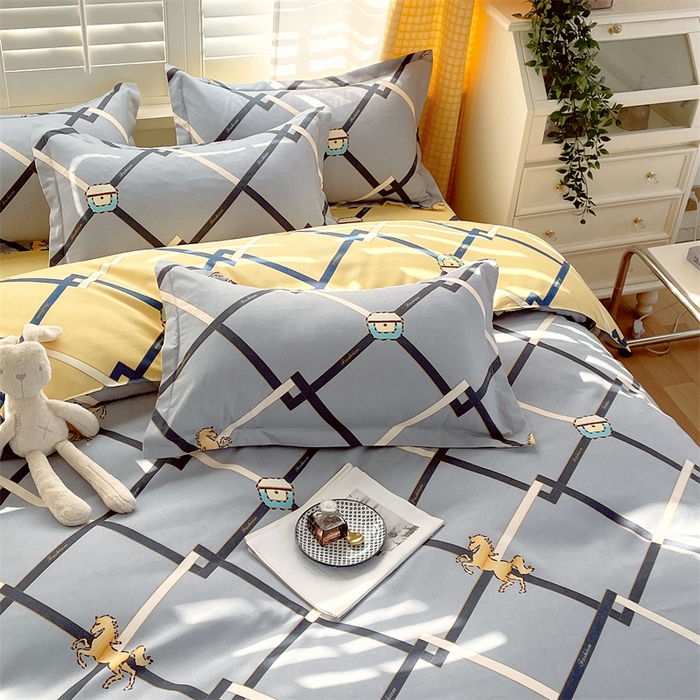 91家纺网 家纺一手货源 找家纺 2024新款直播爆款植物羊绒四件套 AB爱马仕