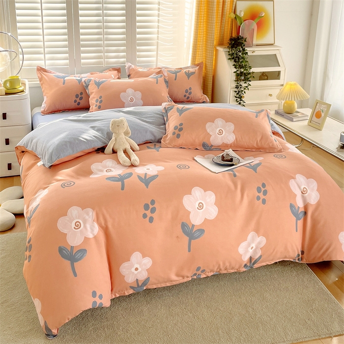 91家纺网 家纺一手货源 找家纺 2024新款直播爆款植物羊绒四件套 AB嫣然