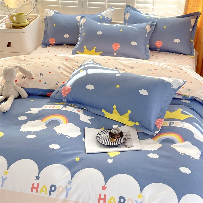 91家纺网 家纺一手货源 找家纺 2024新款直播爆款植物羊绒四件套 AB微梦时光