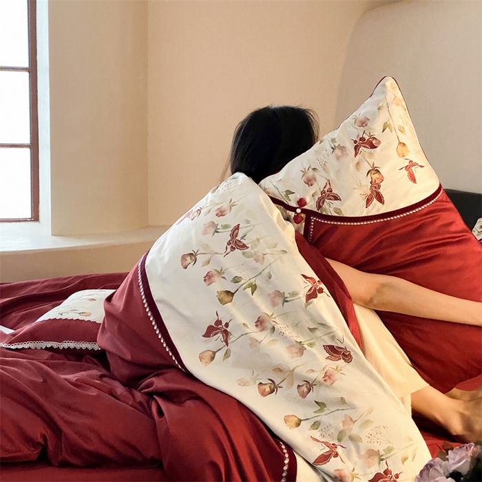 91家纺网 家纺一手货源 找家纺 （总）优然居 2024新款数码印花贴布绣四件套醉嫣然