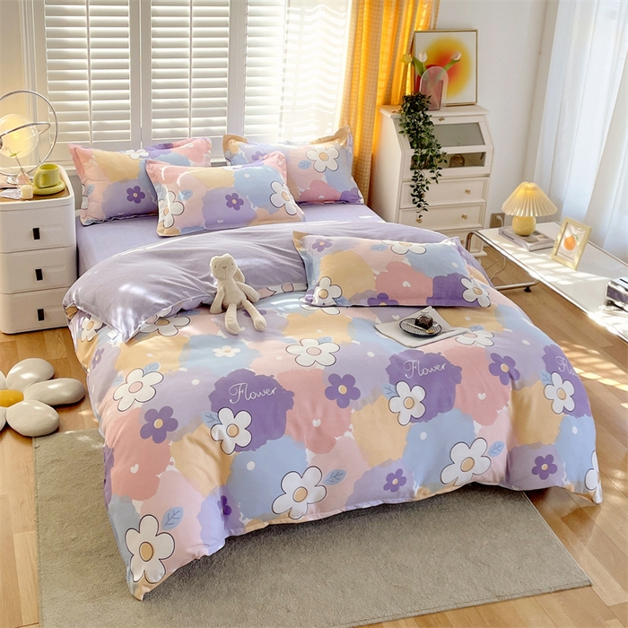 91家纺网 家纺一手货源 找家纺 2024新款直播爆款植物羊绒四件套 AB渲染