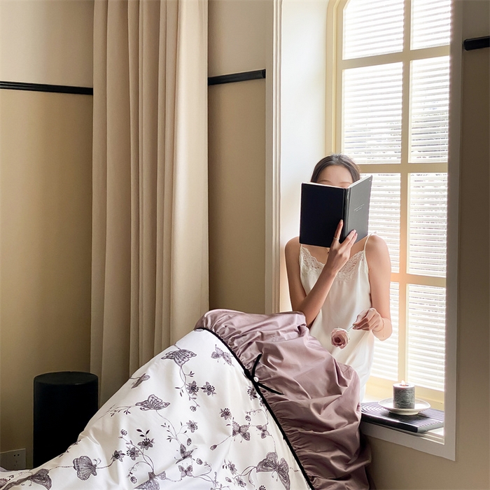 91家纺网 家纺一手货源 找家纺 优然居 2024新款XH法式复古蝴蝶结四件套 忆蝶