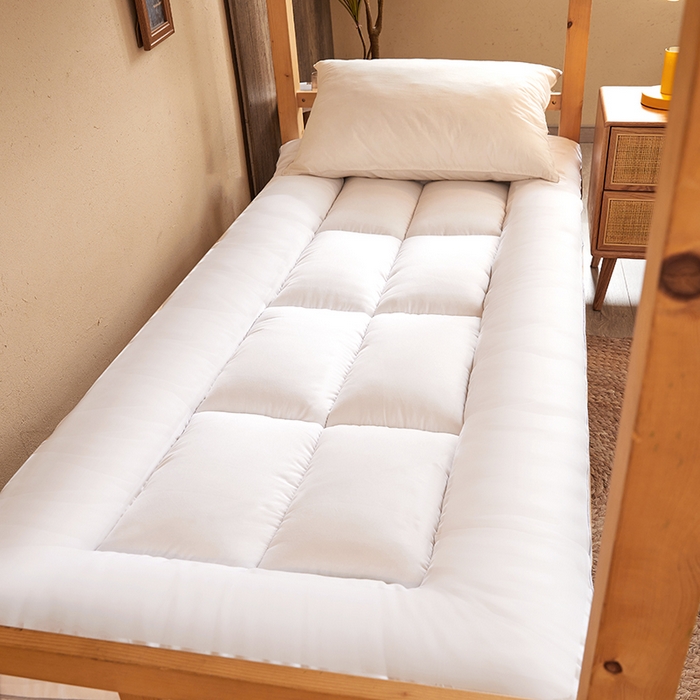 91家纺网 家纺一手货源 找家纺 招财狼床垫 2024新款单边大豆纤维学生款成人款学生床垫 单边-白色