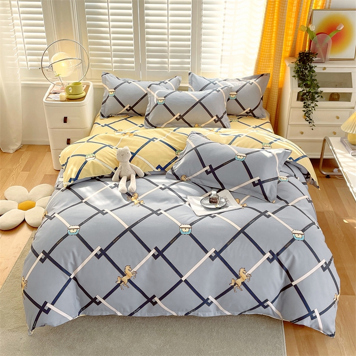 91家纺网 家纺一手货源 找家纺 2024新款直播爆款植物羊绒四件套 AB爱马仕